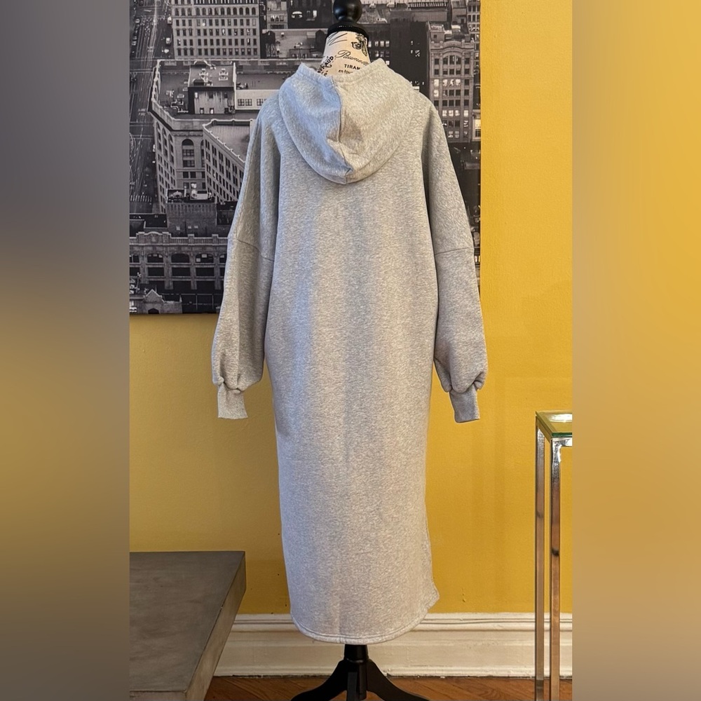 Grey Hooded Sweatshirt Dress - Picture 3 of 13